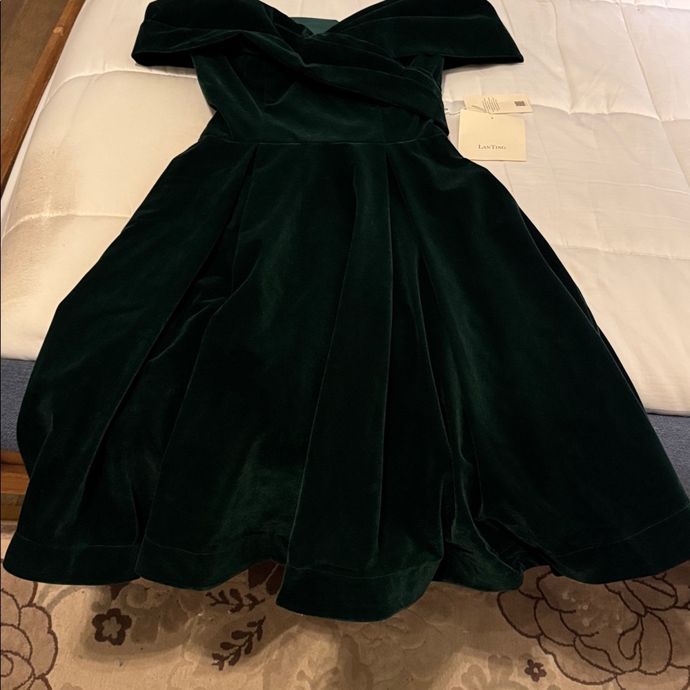 NWT LanTing TS Couture Green Back Lace-up Corset Dress Probably Size 10